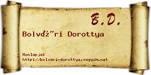 Bolvári Dorottya névjegykártya