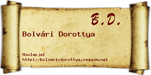 Bolvári Dorottya névjegykártya